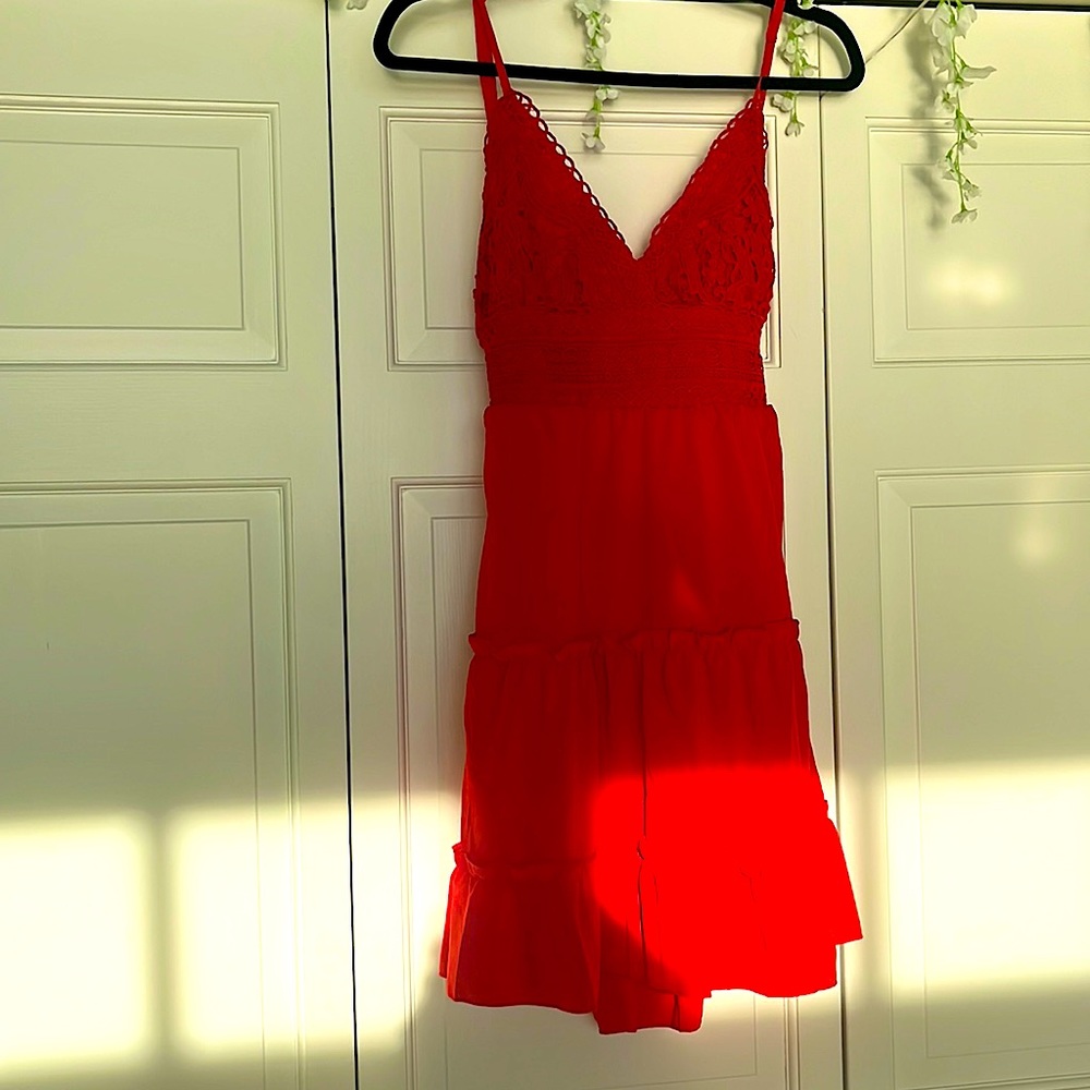 Ecowish, Red, Size small, lace dress